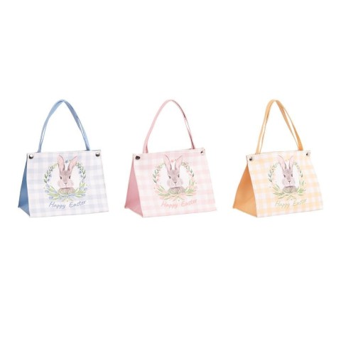 BORSETTA PLASTICA DECORO CONIGLIO CM.19x11x27